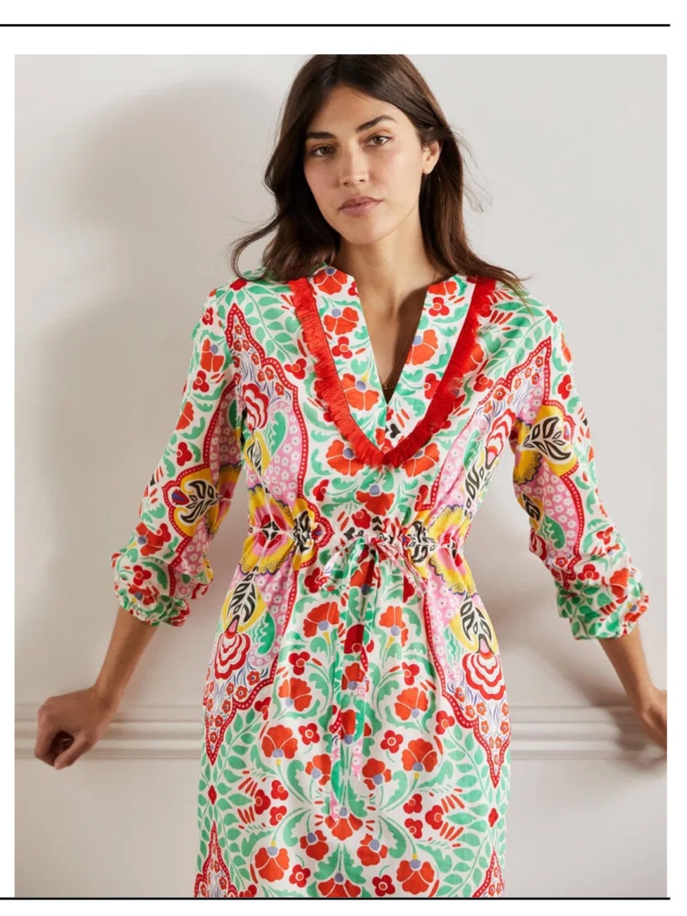 Boden Trim Detail Kaftan Maxi Dress. Size M - Picture 2 of 5